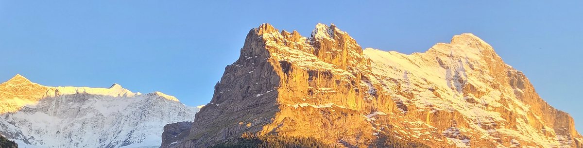 Eiger und Fiescherwand im Abendlicht